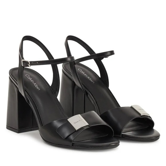 Calvin Klein Black Block Heel Sandals size 8.5 - Picture 1 of 7